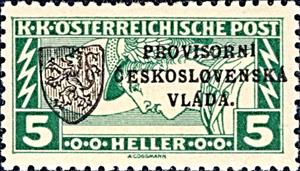 Stamp, Austria Stamps Overprinted "PROVISORNÍ ČESKOSLOVENSKÁ VLÁDA", Czechoslovakia,  , Gods and goddesses, Mythology