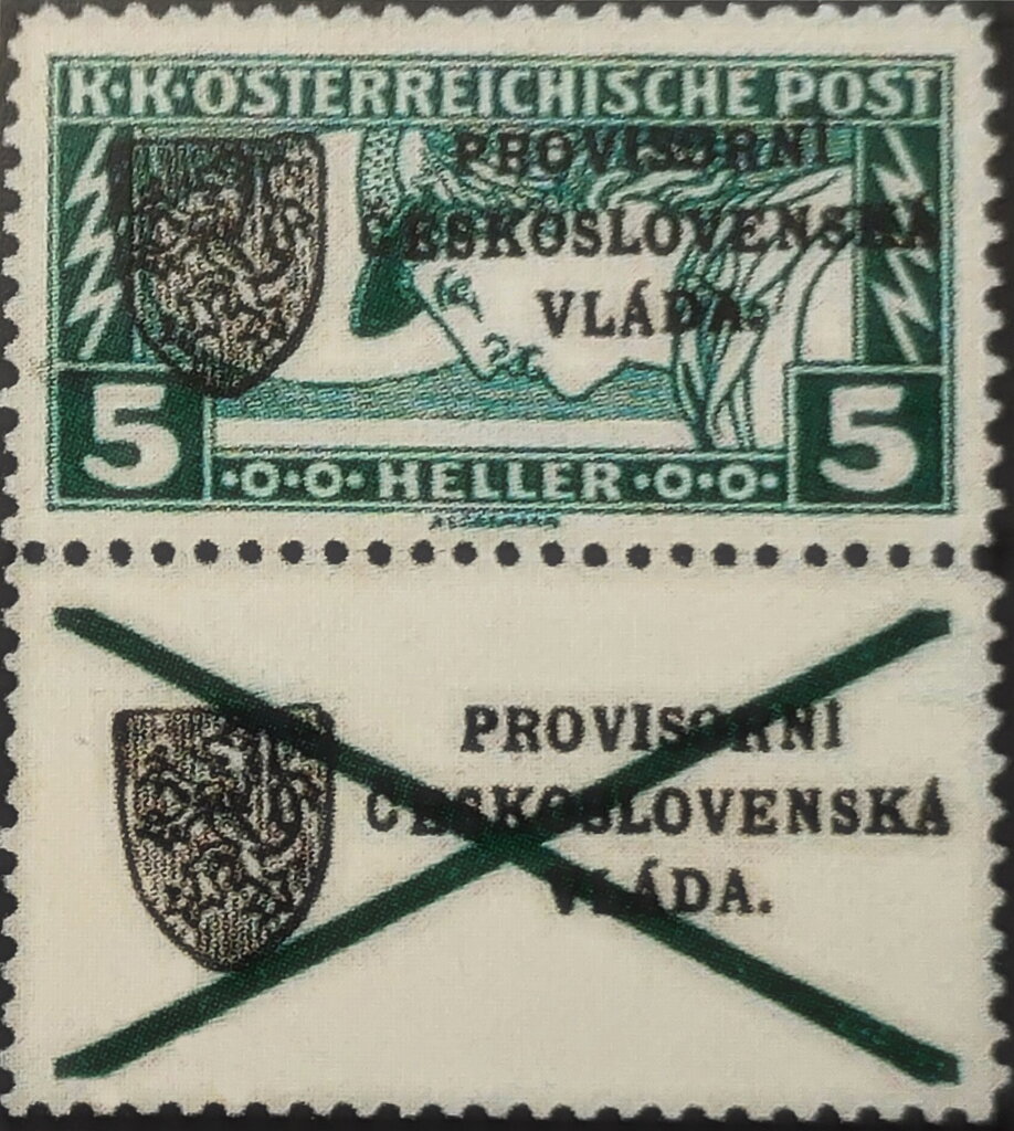 Austria Stamps Overprinted "PROVISORNÍ ČESKOSLOVENSKÁ VLÁDA"