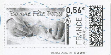Stamp, Bon Fete papa. Happy Fathers Day, France,  , Hands, Old Age, Special Occasions