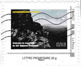 Stamp, Centenary Monument 152 Infantry Regiment, Hartmannwillerkopf, France,  , Anniversaries and Jubilees, Army, Battle, First World War, Military Forces, Monuments, Sculptures