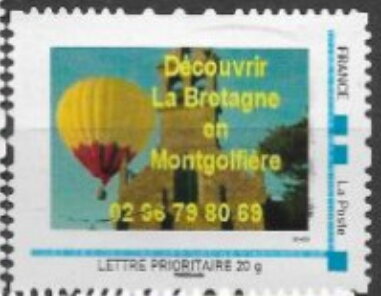Stamp, Decourvir la Bretagne en Mongolfiere, France,  , Air Balloons