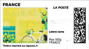Stamp, Ile de Re. Redesign. without laposte logo, France,  , Bicycles, Cycling, Houses, Islands, Landscapes