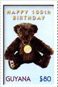 Stamp, Pale Blue, Guyana,  , Teddy Bears
