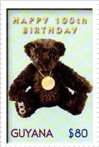 Stamp, Pale Green, Guyana,  , Teddy Bears