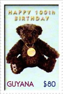 Stamp, Pale Greenish Blue, Guyana,  , Teddy Bears