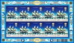 Full Pane, Double-Mast Sailing Ship Jupiter, Latvia,  , Sailing Ships, Ships