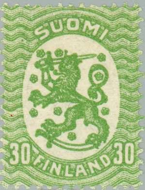 Stamp, Definitive series I. Watermark swastika, Finland,  