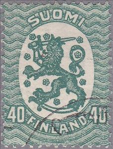 Stamp, Definitive series I. Watermark swastika, Finland,  