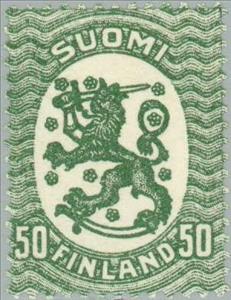 Stamp, Definitive series I. Watermark swastika, Finland,  , Heraldic Animals, Coats of Arms