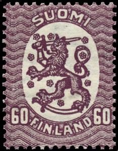 Stamp, Definitive series I. Watermark swastika, Finland,  , Heraldic Animals, Coats of Arms
