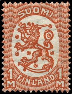 Stamp, Definitive series I. Watermark swastika, Finland,  