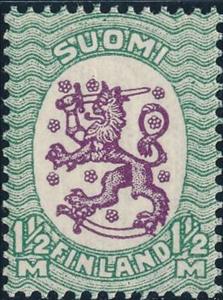 Stamp, Definitive series I. Watermark swastika, Finland,  