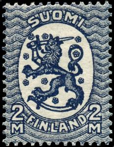 Stamp, Definitive series I. Watermark swastika, Finland,  
