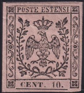 Stamp, Este eagle, Modena,  , Crowns and Coronets, Eagles, Heraldic Animals