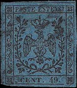 Stamp, Este eagle, Modena,  , Crowns and Coronets, Eagles, Heraldic Animals