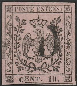 Stamp, Este eagle, Modena,  , Crowns and Coronets, Eagles, Heraldic Animals