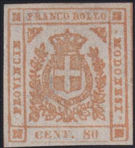 Stamp, Provisional Government, Modena,  , Coats of Arms, Crosses, Crowns and Coronets