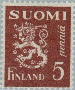 Stamp, Lion type m/30, Finland,  , Heraldic Animals, Coats of Arms