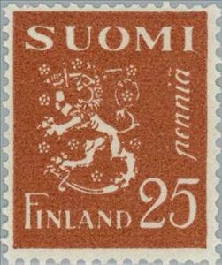 Stamp, Liontype m/30, Finland,  , Heraldic Animals, Coats of Arms