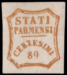 Stamp, Provisional Government, Parma,  , Numbers
