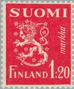 Stamp, Liontype m/30, Finland,  , Heraldic Animals, Coats of Arms