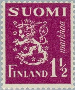Stamp, Liontype m/30, Finland,  , Heraldic Animals, Coats of Arms