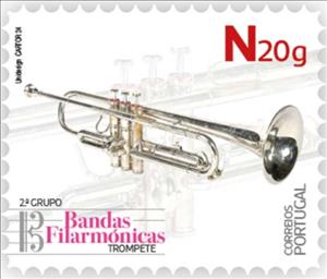 Stamp, Trumpet, Portugal,  , Musical Instruments