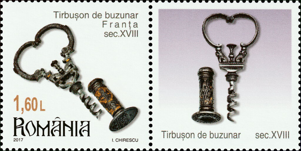 Pocket Corkscrew with Gold Ornaments (France, 18th Century)