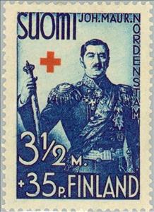 Stamp, Johan Mauritz Nordenstam (1802-1882), Finland,  , Famous People, Red Cross and Red Crescent, Healthcare, Uniforms, Politicians