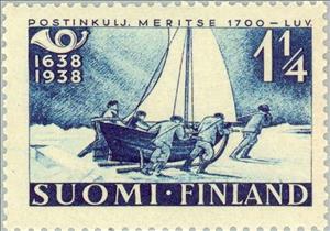 Stamp, Post Sailing Sledge, Finland,  , Postal Services, Postal Traffic, Sledges, Postal History, Sea, Ice, Sailing Ships, Anniversaries and Jubilees