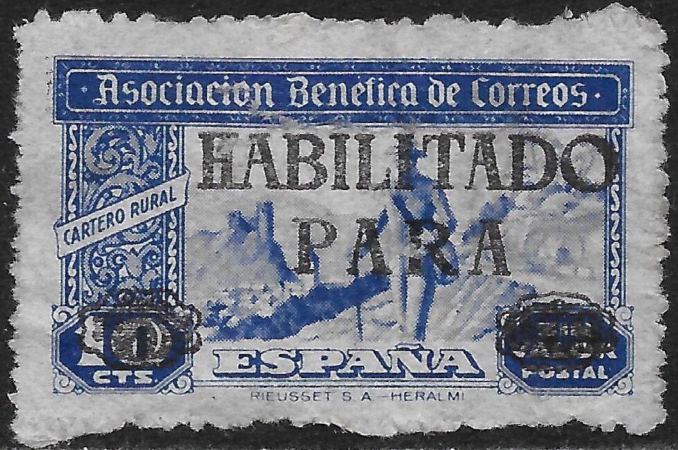Asociacion Benefica de Correos Overprinted