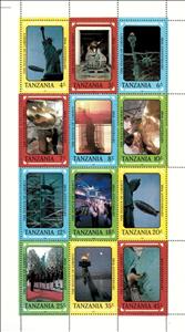 Mini Sheet, Centenary of the Statue of Liberty, Tanzania,  , Anniversaries and Jubilees, Statues