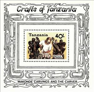Souvenir Sheet, Makonde carver at work, Tanzania,  , Carving Items, Crafts, Statues, Traditions