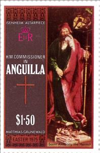 Stamp, St. Anthony, the Hermit, Anguilla,  , Easter, Paintings