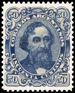 Stamp, Bartolomé Mitre (1821-1916), Argentina,  , Famous People, Generals, Men, Military Forces, Military Officers, Politicians