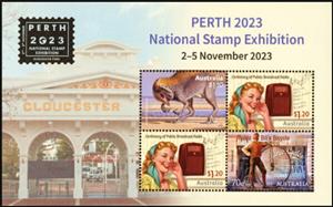 Souvenir Sheet, Perth Stamp & Coin Show 2023, Australia,  , Bicycles, Dinosaurs, Philatelic Exhibitions, Women