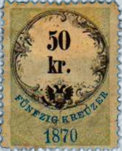 Stempel Marke 1870 50kr