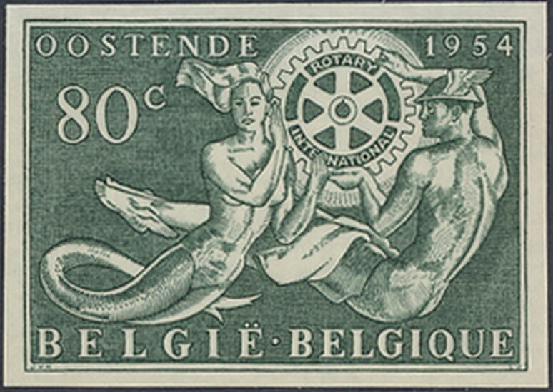 Mermaid, 'Mercury' and Rotary Symbol