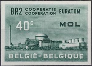 Stamp, Nuclear Reactor BR 2, Mol, Belgium,  , Buildings, Energy, European Union, Power Plants