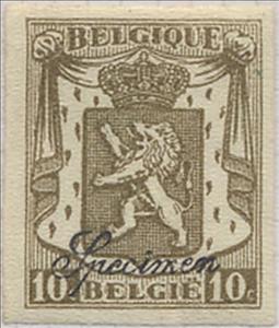 Stamp, Small Coat of Arms, Belgium,  , Coats of Arms, Heraldic Animals, Лев