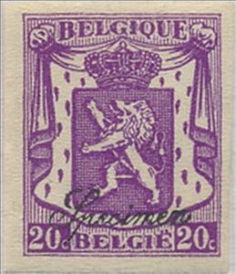 Stamp, Small Coat of Arms, Belgium,  , Coats of Arms, Heraldic Animals, Лев