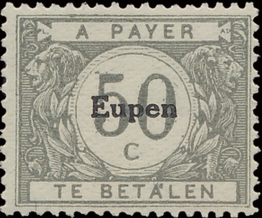 Overprint "Eupen" on Postage Due Stamp