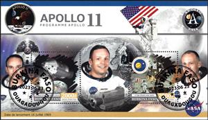 Mini Sheet, Apollo 11, Burkina Faso,  , Astronauts, Famous People