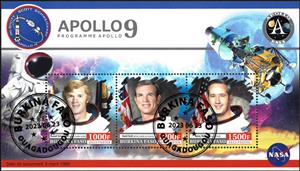 Mini Sheet, Apollo 9, Burkina Faso,  , Astronauts, Famous People