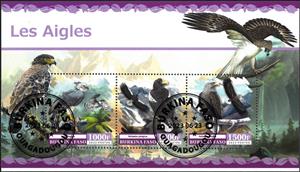 Mini Sheet, Eagles, Burkina Faso,  , Animals (Fauna), Birds, Eagles