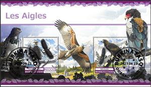Mini Sheet, Eagles, Burkina Faso,  , Animals (Fauna), Birds, Eagles