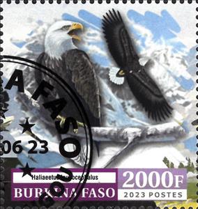 Stamp, Eagles, Burkina Faso,  , Animals (Fauna), Birds, Eagles