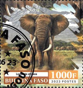Stamp, Elephant, Burkina Faso,  , Animals (Fauna), Elephants, Mammals