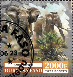 Stamp, Elephant, Burkina Faso,  , Animals (Fauna), Elephants, Mammals