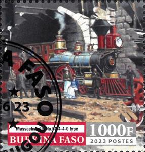 Stamp, Locomotives, Burkina Faso,  , Locomotives, Railways
